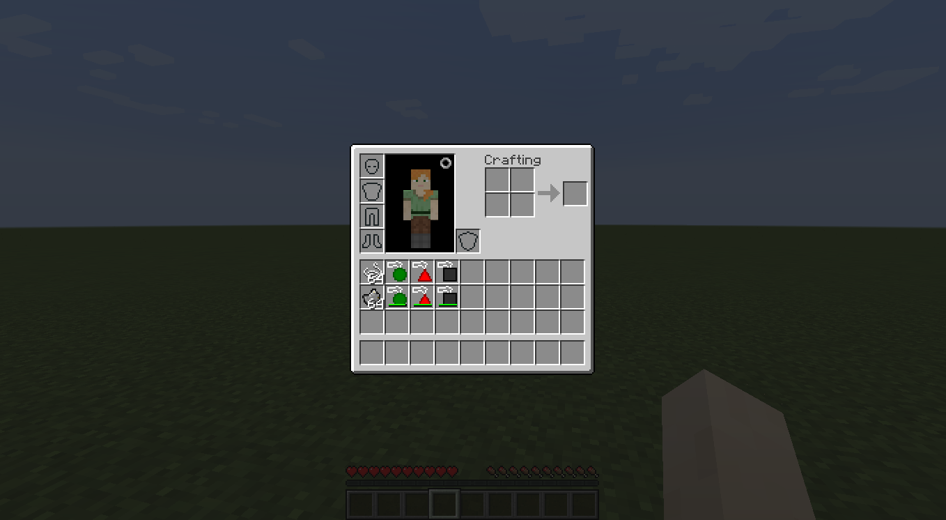 Minecraft inventory with Autism Acceptance Mod items